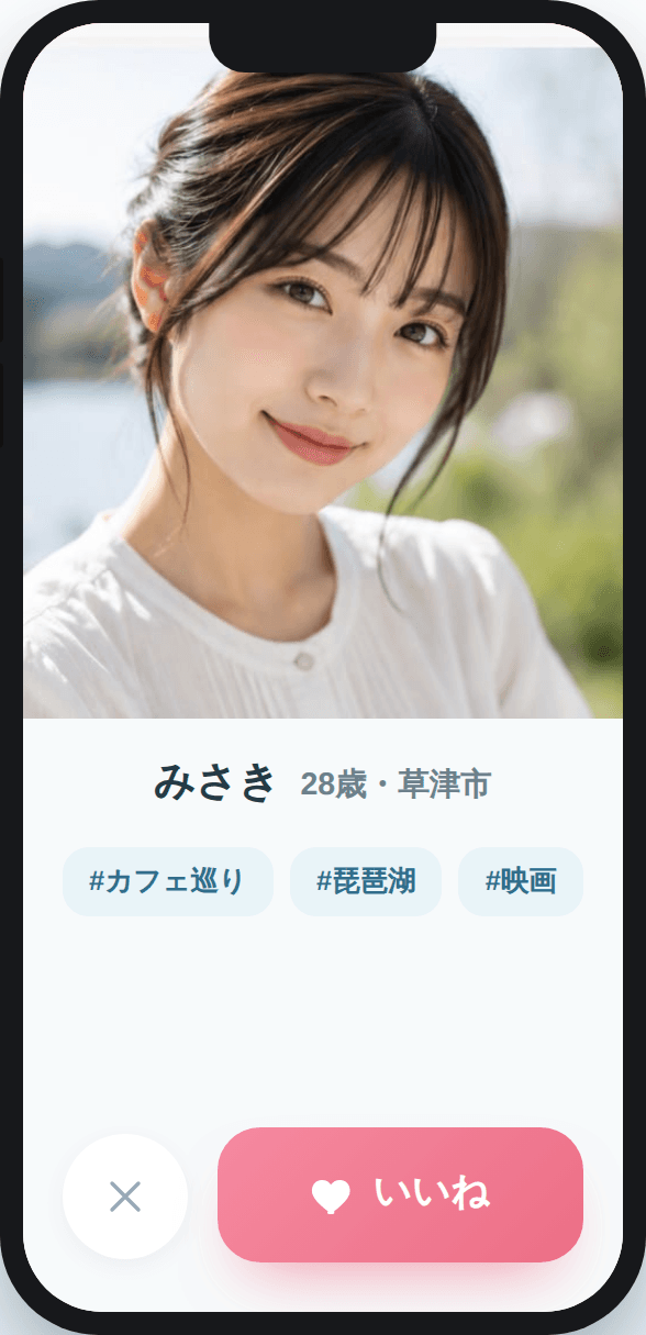 プロフィールを見て「いいね」の画面